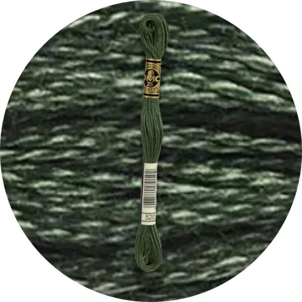 DMC Mouliné Spécial 25 Broderigarn, Ensfarvet, Grønne nuancer